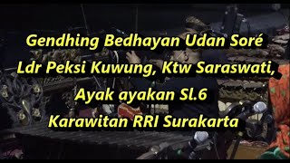 Notasi Gendhing Bedhayan Udan Soré, Ldr Peksi Kuwung, Ktw Saraswati Sl.6 Karawitan RRI Surakarta,
