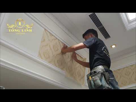 Video Thi công giấy dán tường tân cổ điển cho lâu đài tại... - youtube