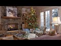 Cozy Winter Atmosphere Crackling Fire Sounds &  Еnvironment Calm Snow Falling - ASMR
