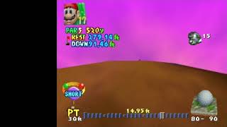 Mario Golf 64 - 86.21ft putt with minimum power