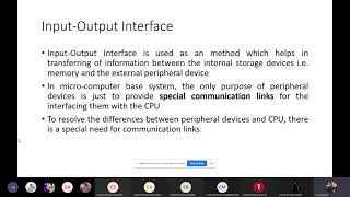 Input and Output Interfacing ,BUS I/O Profile