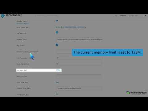 How to increase or decrease PHP Memory Limit via CloudLinux Selector in DirectAdmin   WebHostingPeop