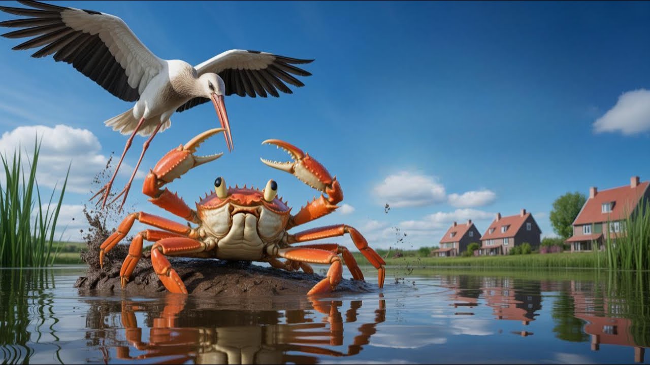 మోసపూరితమైన కొంగ || Cunning Stork || Turtle v/s Crab v/s Stork | Village Pond Hidden GoldFish