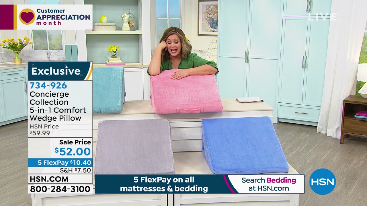 Concierge Collection 5in1 Comfort Wedge Pillow with Remo...