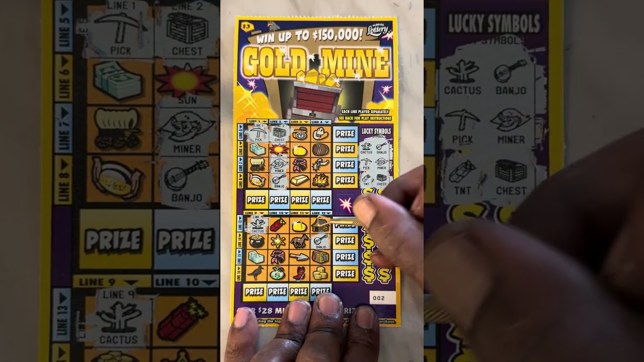 Brand New Gold Mine Florida Lottery Scratch Off Ticket 