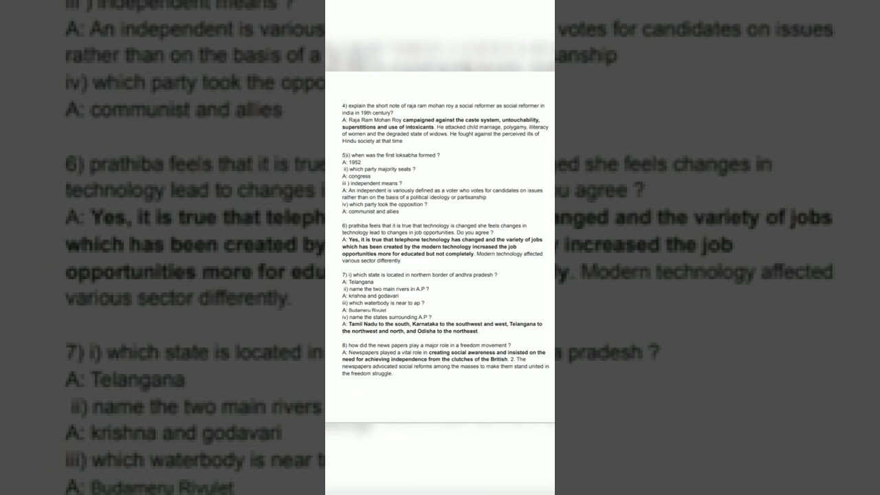 Ap 8th class sa2 social key paper 1000% real 2022