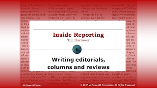 Writing editorials, columns and reviews