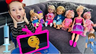 Kız Oyunlarıada Önce Öğretmen Oldu Sonra Hemşi̇re Bebekleri̇ İle Oynadikız Oyunları,Evcilik Videosu