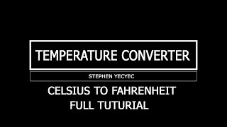 Temperature Converter Tutorial | Java Tutorial Net Worth