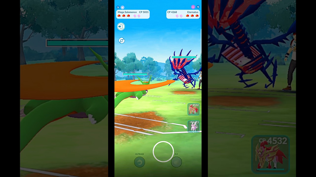 ✨️Mega Salamance VS Eternatus PVP Dragon Battle in Pokemon Go