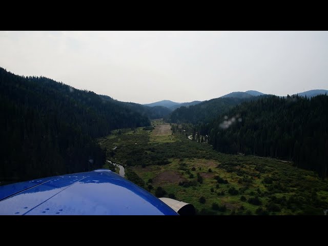 Short Final in Daher Kodiak airplane into Magee Airstrip, Idaho