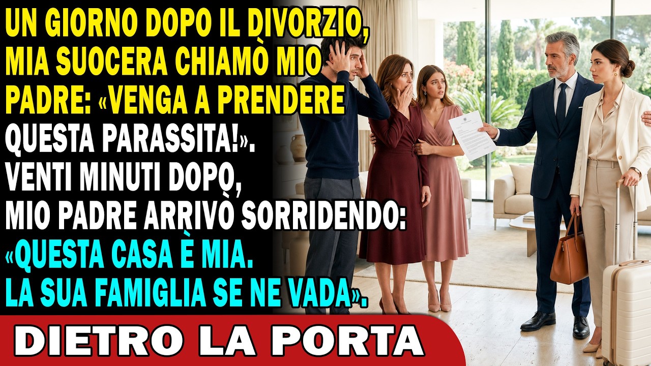 La mattina dopo il divorzio, mia suocera ha trascinato le mie valigie al centro del soggiorno, ha composto il numero di mio padre in vivavoce e ha detto: «Signor Lorenzo, venga a riprendersi...
