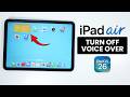 How to Turn Off Voiceover on iPad Air M4 - Disable Talk Back (iPadOS 26)