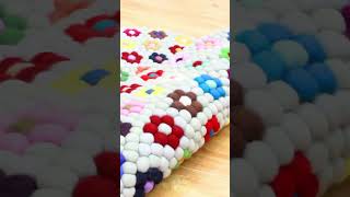 Floral Design Round Rug- Wool Rugs: Soft, Durable And Washable- Kids Room Rug.