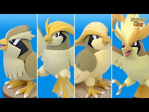 Making Shiny Pidgey family Pokémon out of clay