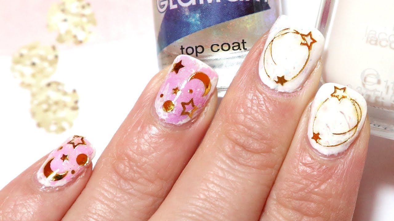 Foil and Stickers Galaxy Nail Art YouTube