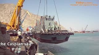 Unloading Of Tug - Boat Onto The Caspian Sea