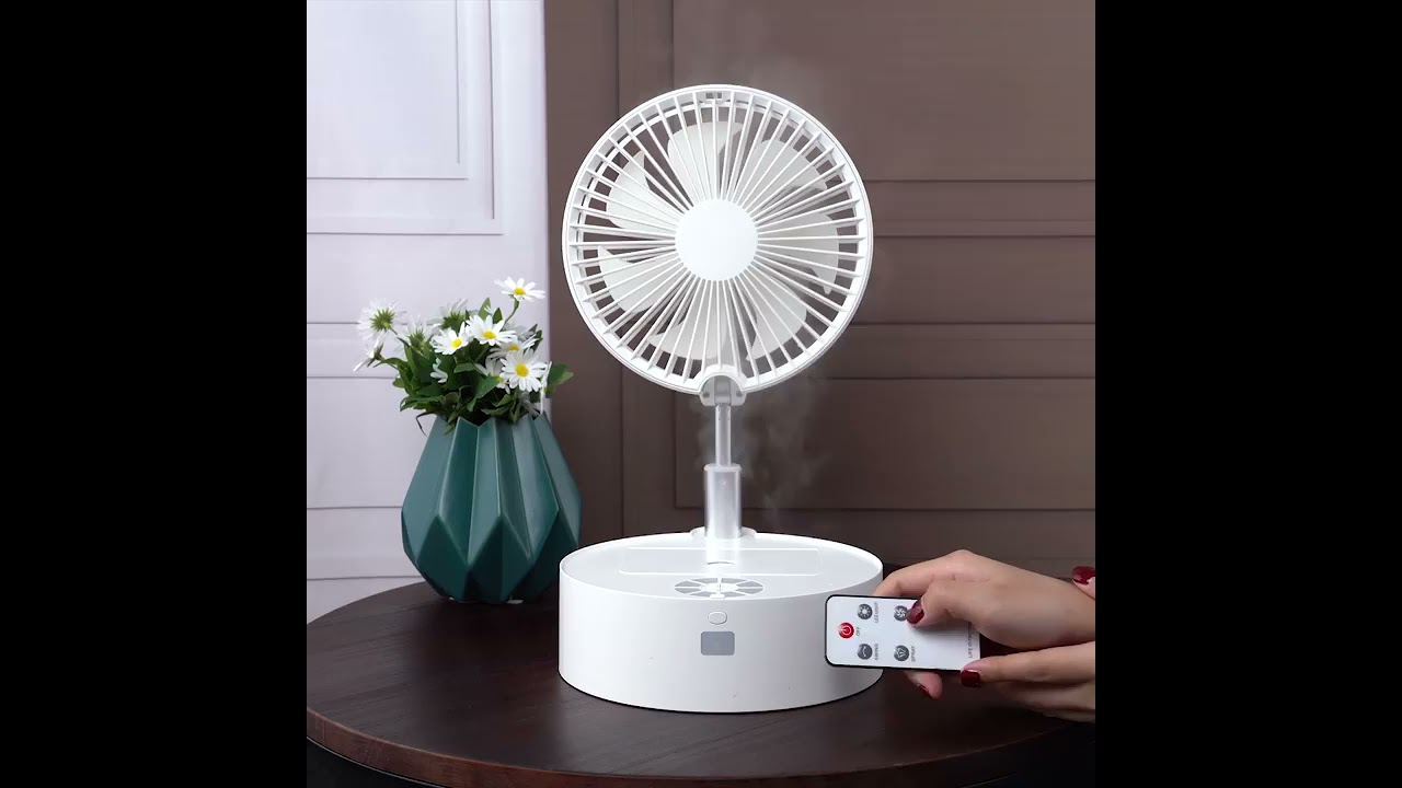 Foldable mini shaking head fan humidifier