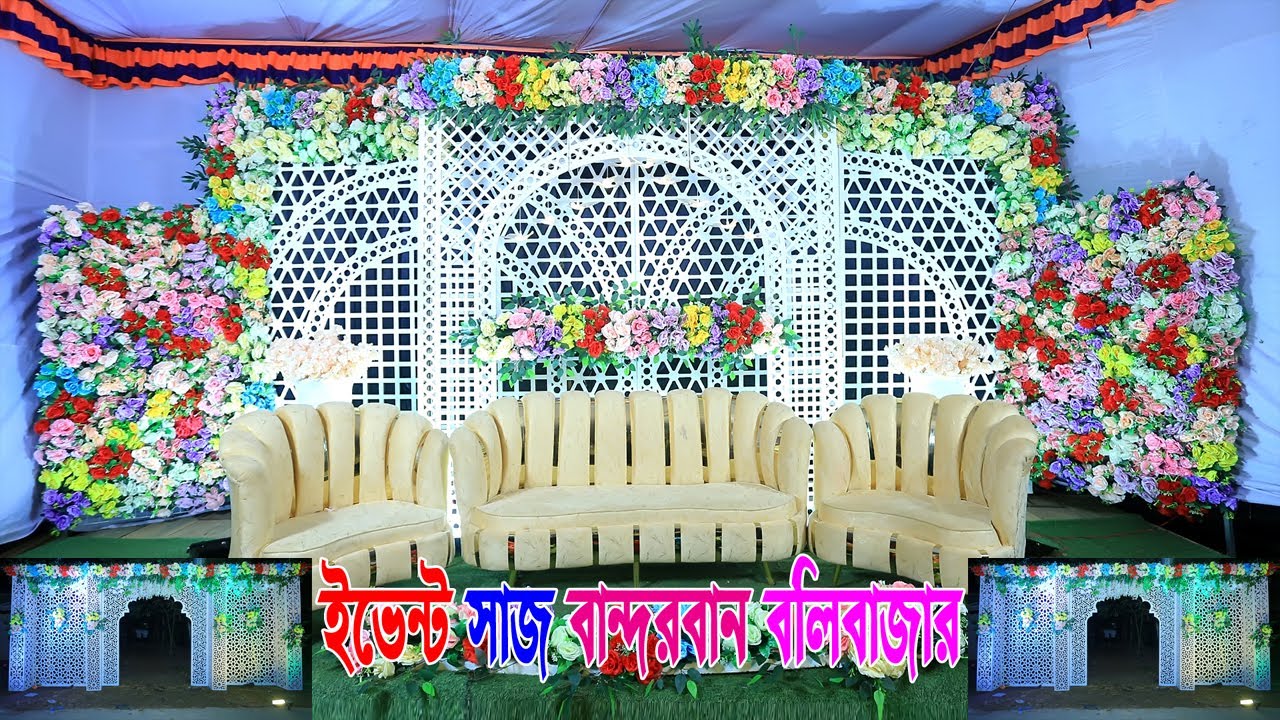 Luxury and elegant wedding backdrop decoration - wedding reception stage decoration ideas