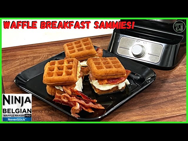 The BEST Waffle Breakfast Sandwich EVER!  Ninja Belgian Waffle Maker  Recipes! 