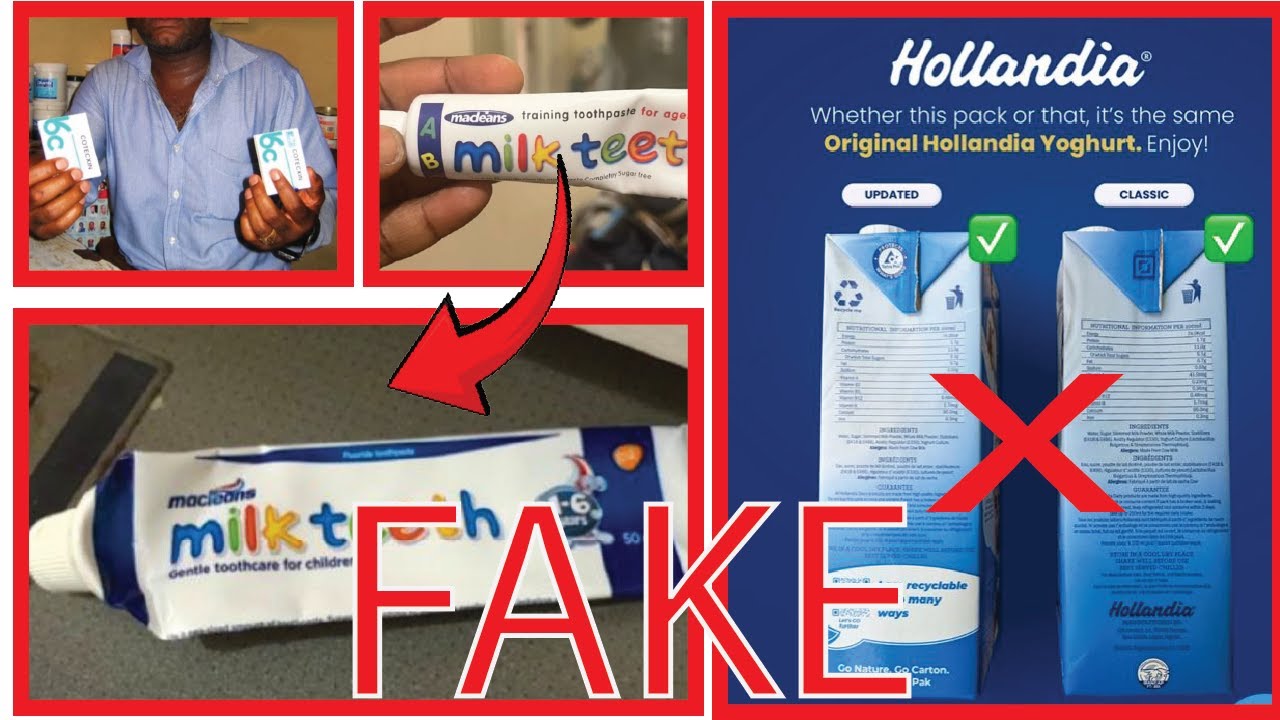 Fake Hollandia Yoghurt  . Fake Children Toothpaste . Fake LG TV In The Market
