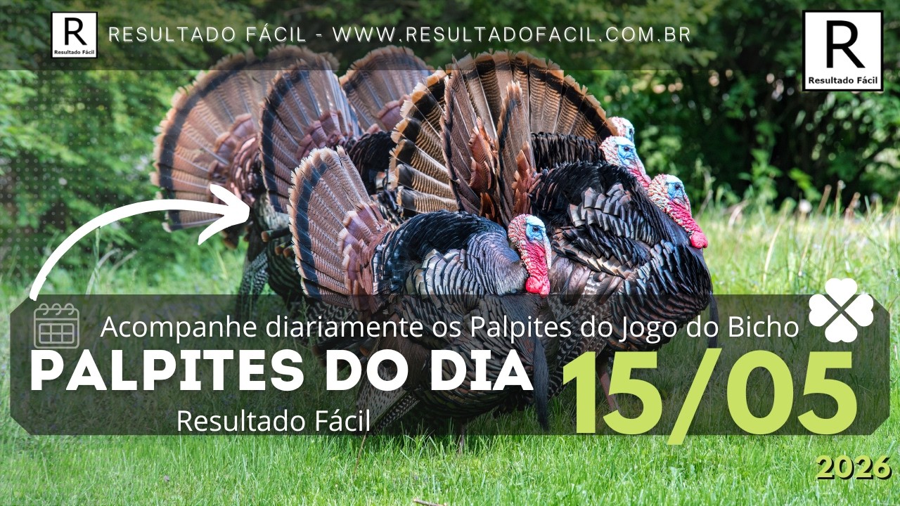 Palpites do dia Jogo do Bicho para o dia 15/05/2026