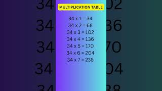 Table of 34