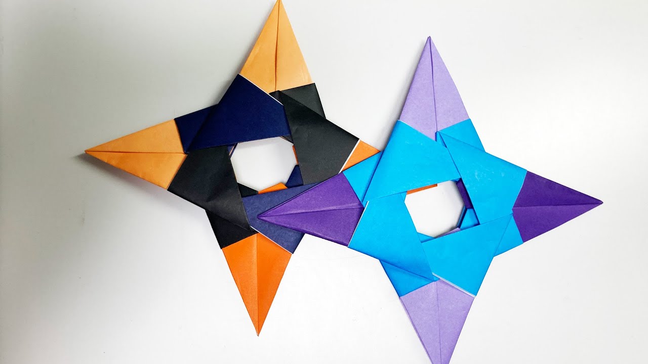 Easy Origami! Making a Shuriken with a Hole Using 8 Sheets of