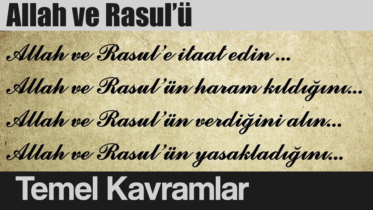 Peygambere itaat (Kuran'da Allah ve Rasulü kavramı)