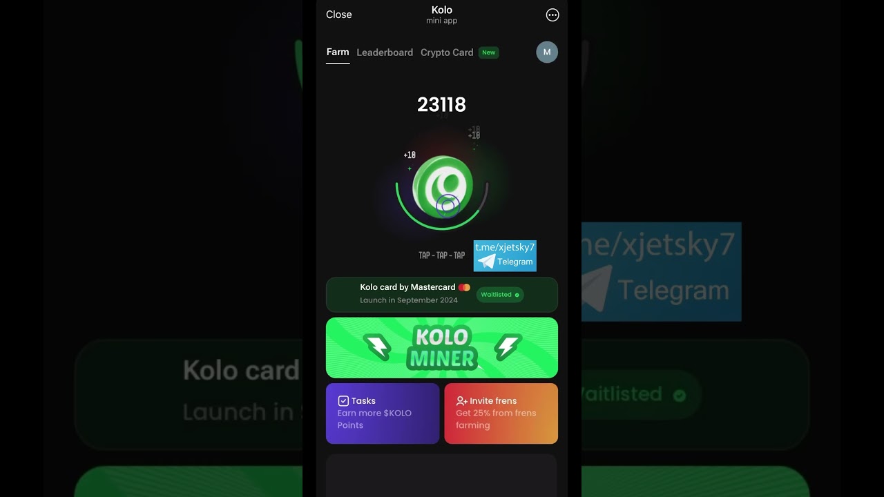Kolo card by Mastercard. Join to waitlist for crypto card 