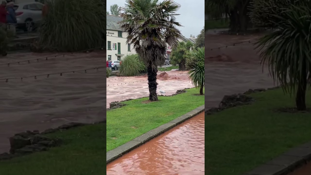 Today’s flooding in Dawlish south Devon