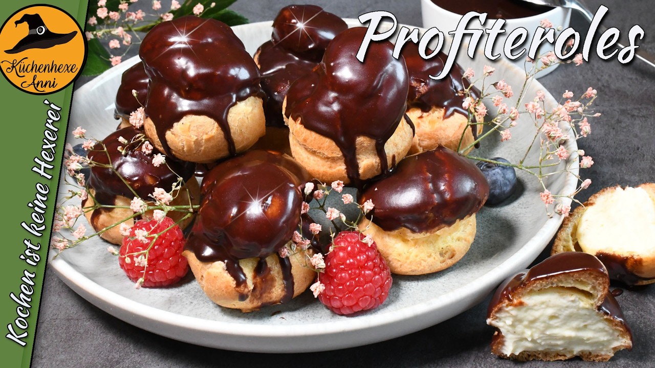 Das perfekte Profiterols (Brandteigkrapfen) Rezept mit samtiger Vanillefüllung und Schoko Glasur