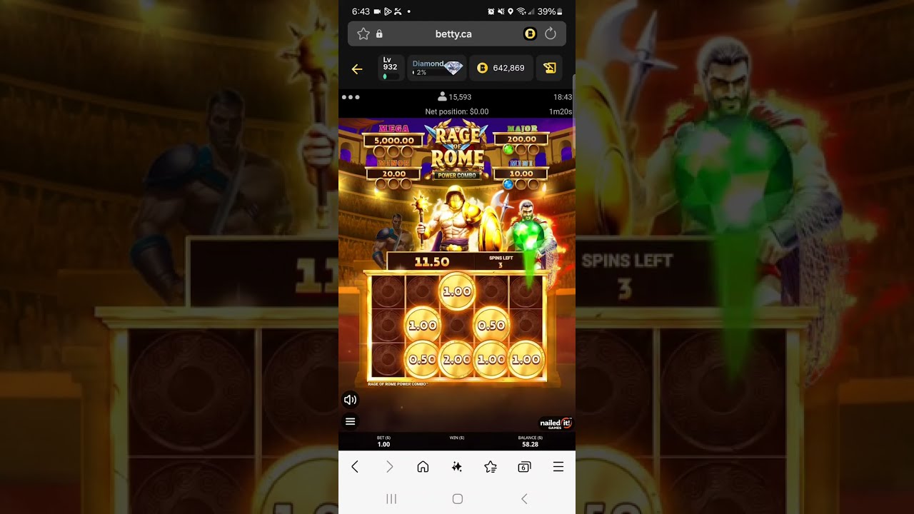 Rage of Rome Power Combo * 1.00 bet bonus * Betty Casino * How'd it go? 