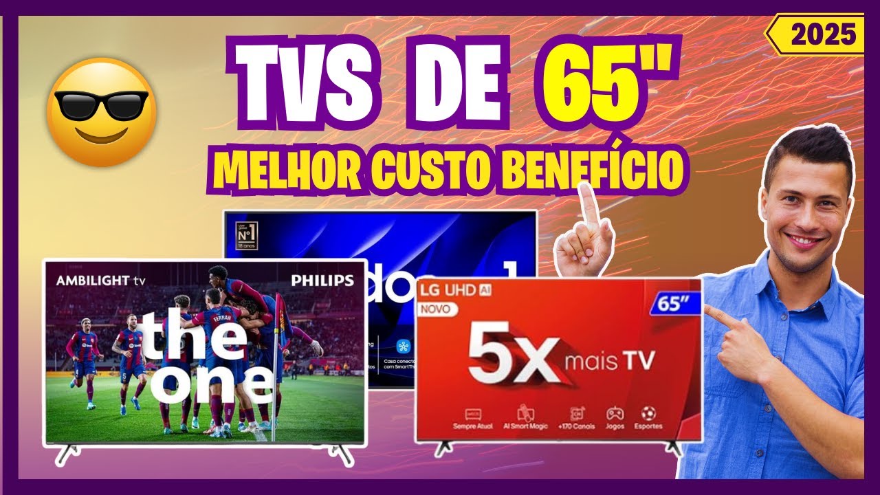 DESCUBRA AS TOP 3 MELHORES TVS 65” 4K CUSTO BENEFÍCIO DE 2025✅MELHOR TV 65 POLEGADAS COMPRAR