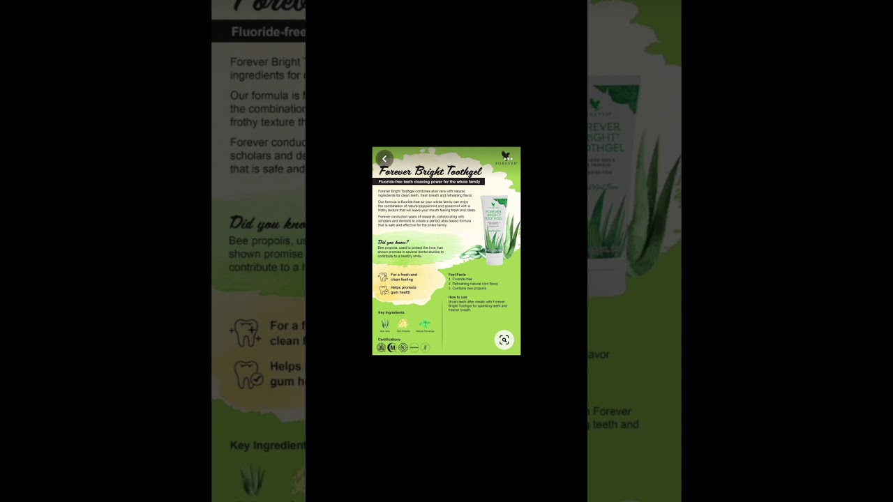 Gentle Care for All Ages 🦷🌿Natural Protection with Forever Bright Toothgel