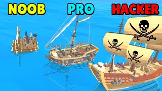 NOOB vs PRO vs HACKER - Pirate Attack: Sea Battle screenshot 5