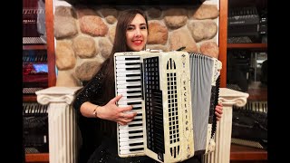 5971 - Ivory Decorated Excelsior Digisyzer Piano Accordion LMMH 41 120 $1999