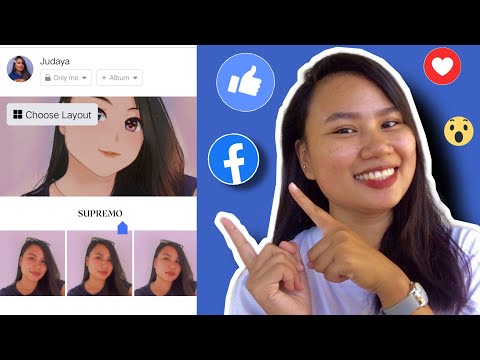 How to put caption in the middle of facebook photos?| Fb layout| Tagalog| New feature2021