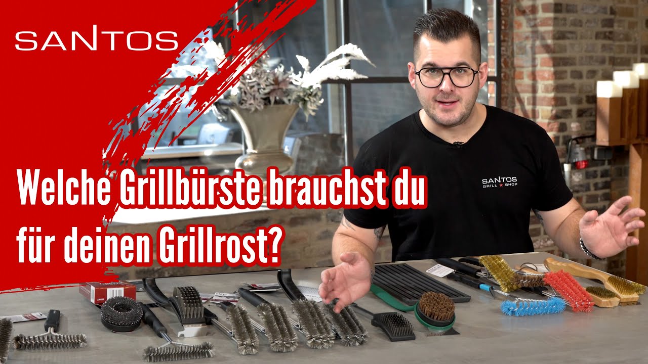 SANTOS Grillbürste Rund - Extra Langer Stil &  Produktbild-Vorschau 4