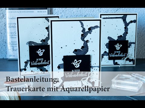 Trauerkarte mit Aquarellpapier