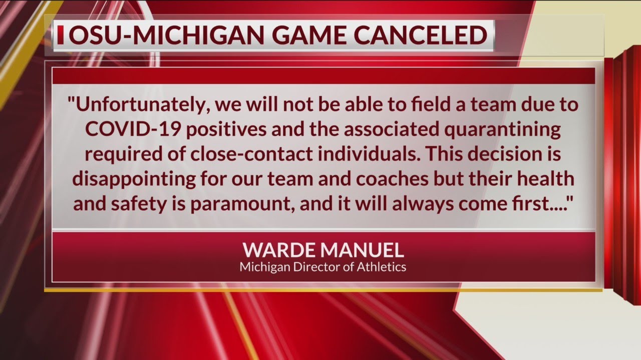 Michigan cancels game with Ohio State