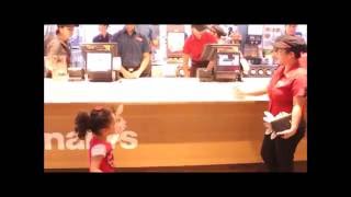 Very Excited Baby Girl Ordering From Macdonalds فرحة طفلة تقوم بالطلب بنفسها من ماكدونالدز