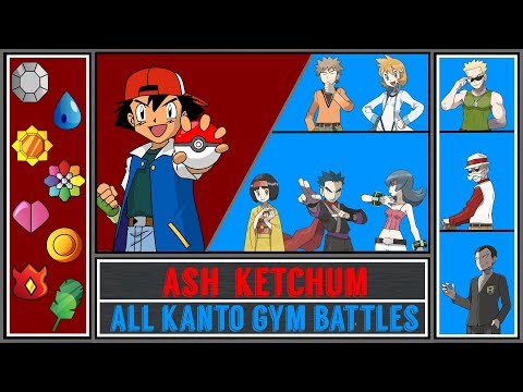 All Kanto Gym Battles Of Ash Ketchum - Pokémon Sun/Moon