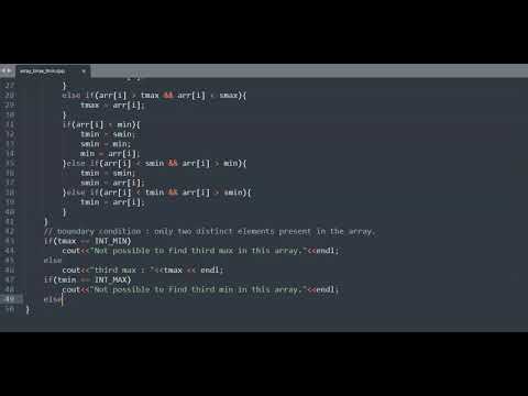 Find Third Maximum and Third Minimum Elements in an Array, C++ Implementation.