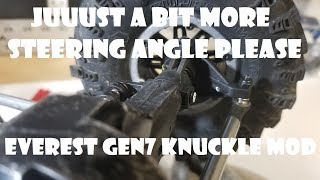 Everest Gen7 - Free Steering mod for more angle.  Also had some beadlock fails.