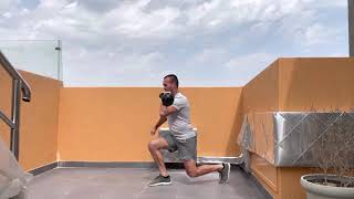 Contralateral front rack reverse lunge #Kettlebells #jlifefit