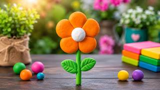 🌼 Easy Clay Flower Making 🌸 | Beautiful DIY Flower Craft for Beginners screenshot 1