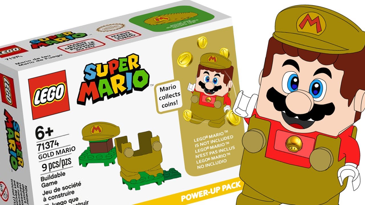 New Lego Super Mario Gold Mario Power Up Pack Cms Draft Youtube