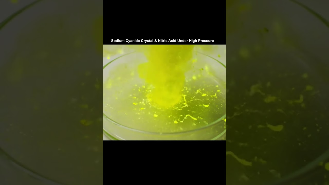 Proliferation, Chemical Reaction of Sodium Cyanide Crystal & Nitric Acid Under High Pressure