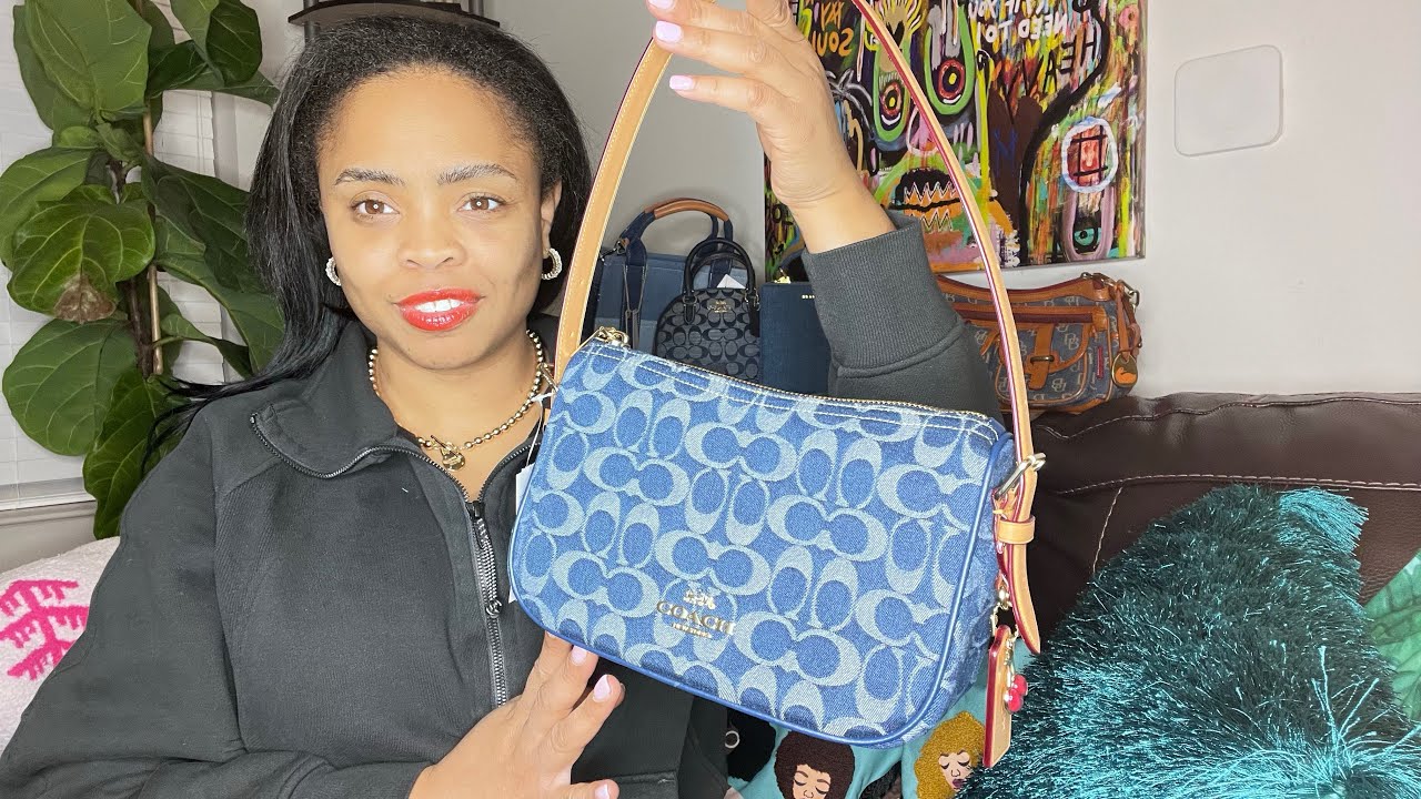 Coach Outlet Denim Kailey Shoulder Bag + Turning a Mini Rowan Charm into a Handbag